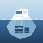 Iceberg with a browser above water and servers below
